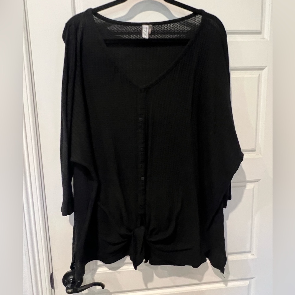Waffle knit Black Top